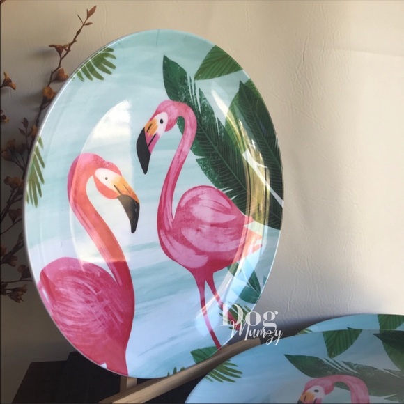 Tommy Bahama Other - Tommy Bahama Flamingo Melamine Plates Set
